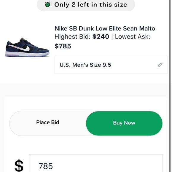 ❤️SOLD❤️Nike SB Dunk Low Elite Sean Malto Size: 9 US Men - Picture 5 of 12